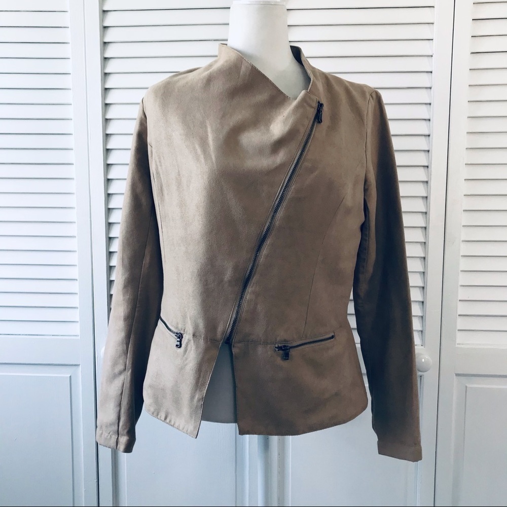 DKNY JEANS Brown Suede Jacket Size Medium